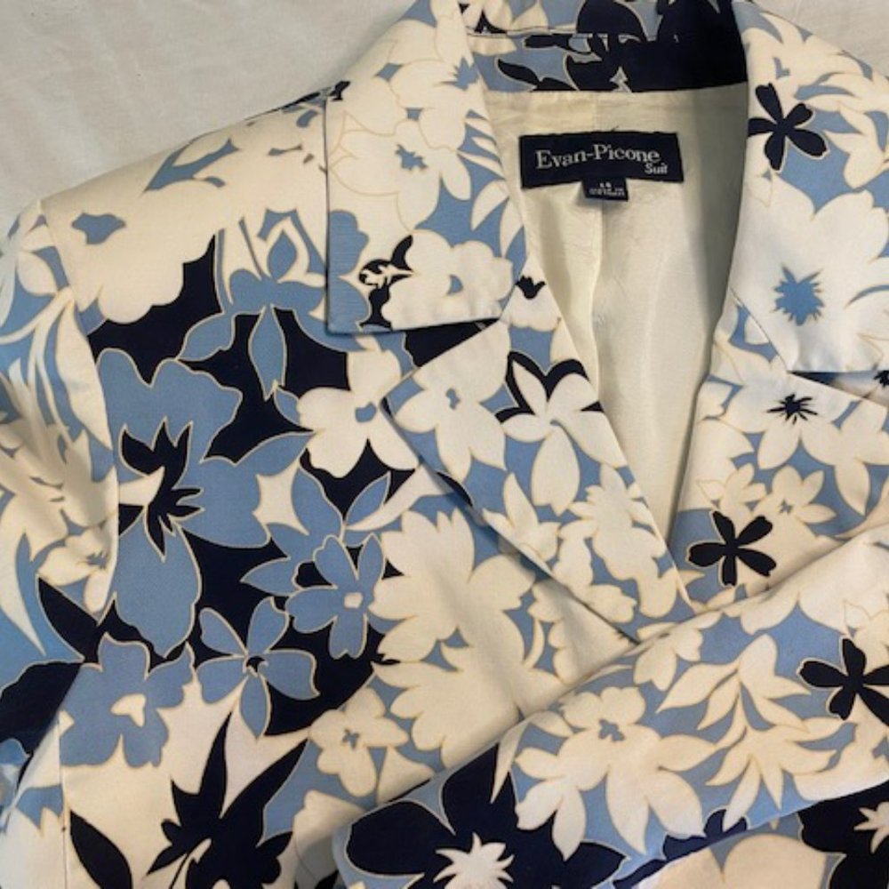 Evan-Picone Jacket/blazer Blue and white size 14 - Picture 2 of 3